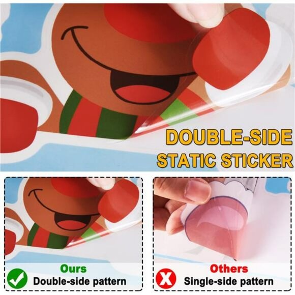 10 Sheets 315 pcs Double-Sided Removable Stickers Snowflake Reindeer Santa Claus - Picture 3 of 6